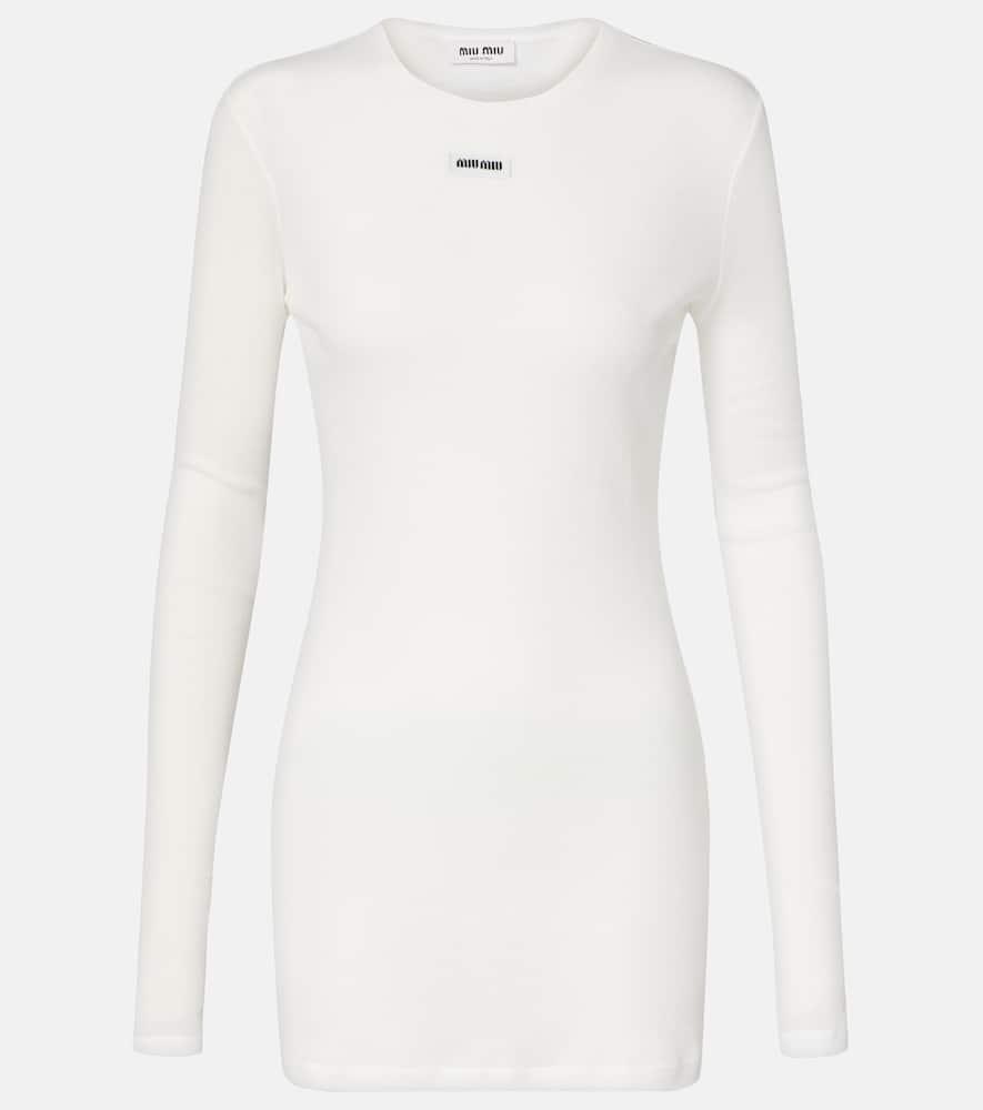 miu miu cotton jersey minidress