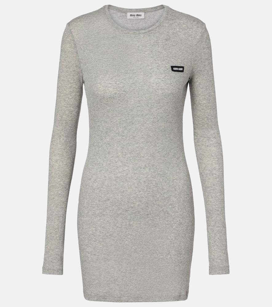 miu miu cotton jersey minidress