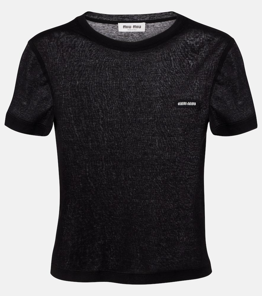 miu miu cotton jersey t
