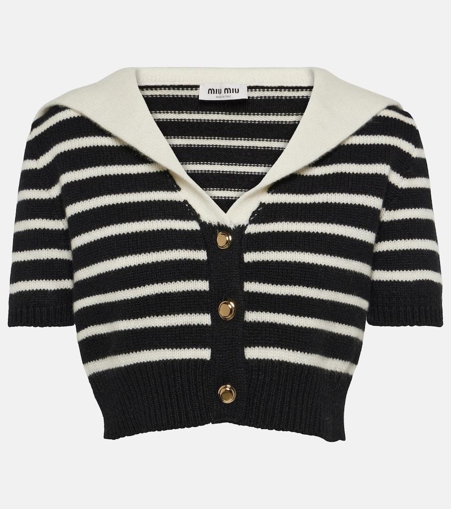 miu miu cropped cashmere cardigan