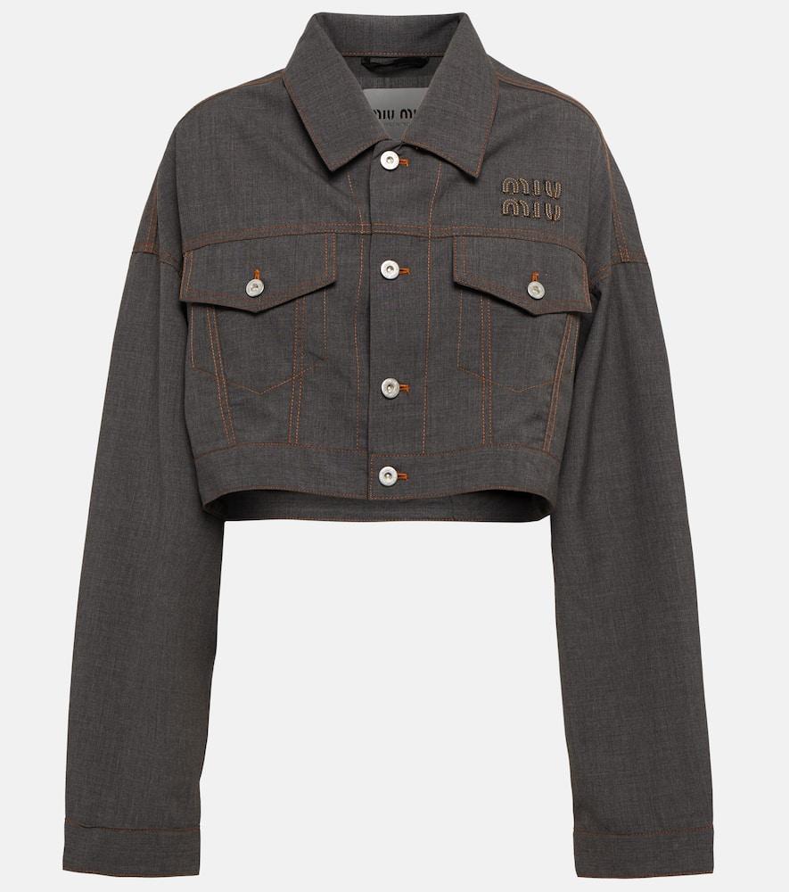 miu miu cropped virgin wool jacket
