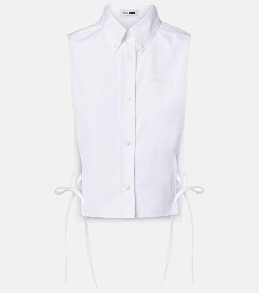 miu miu cutout cotton poplin shirt