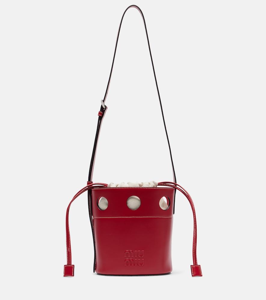 miu miu cutout leather bucket bag