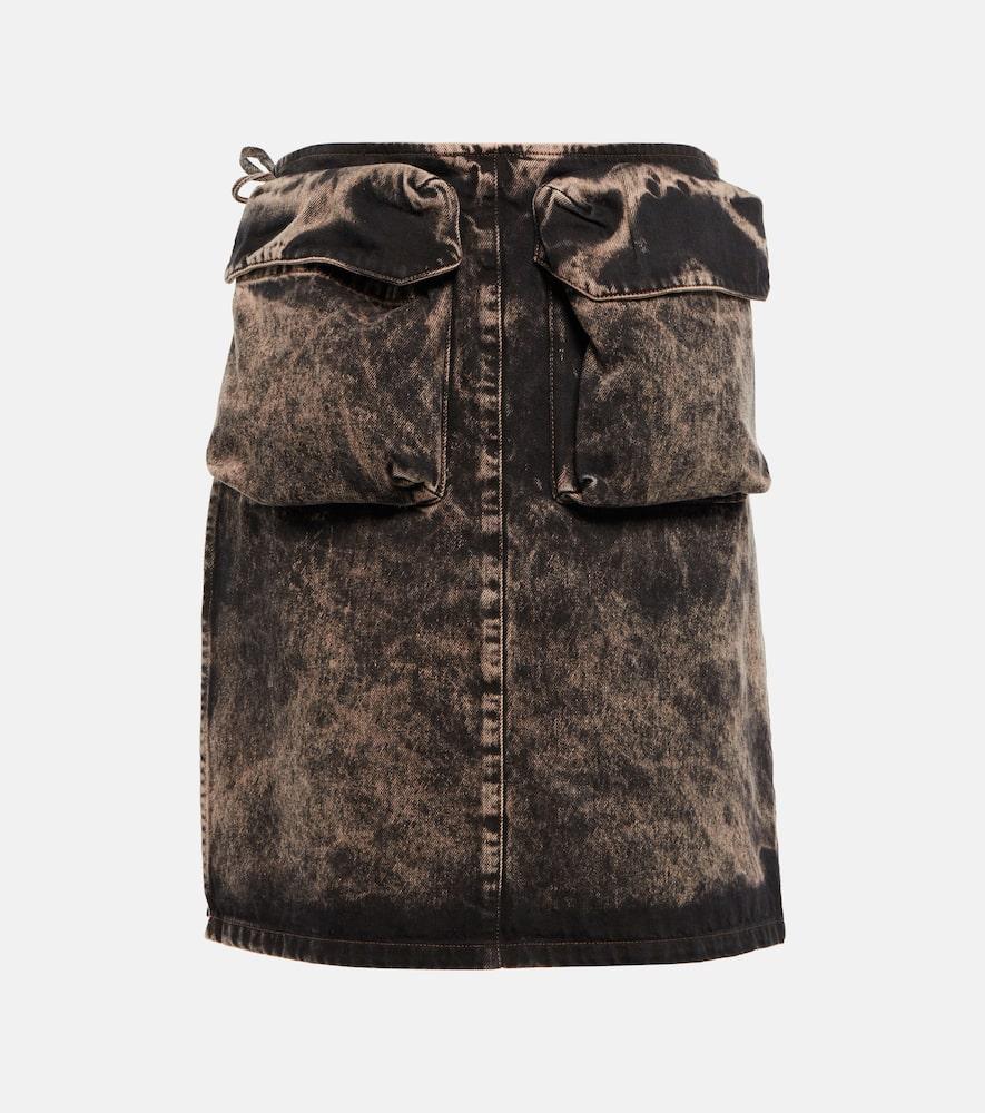 miu miu denim midi skirt