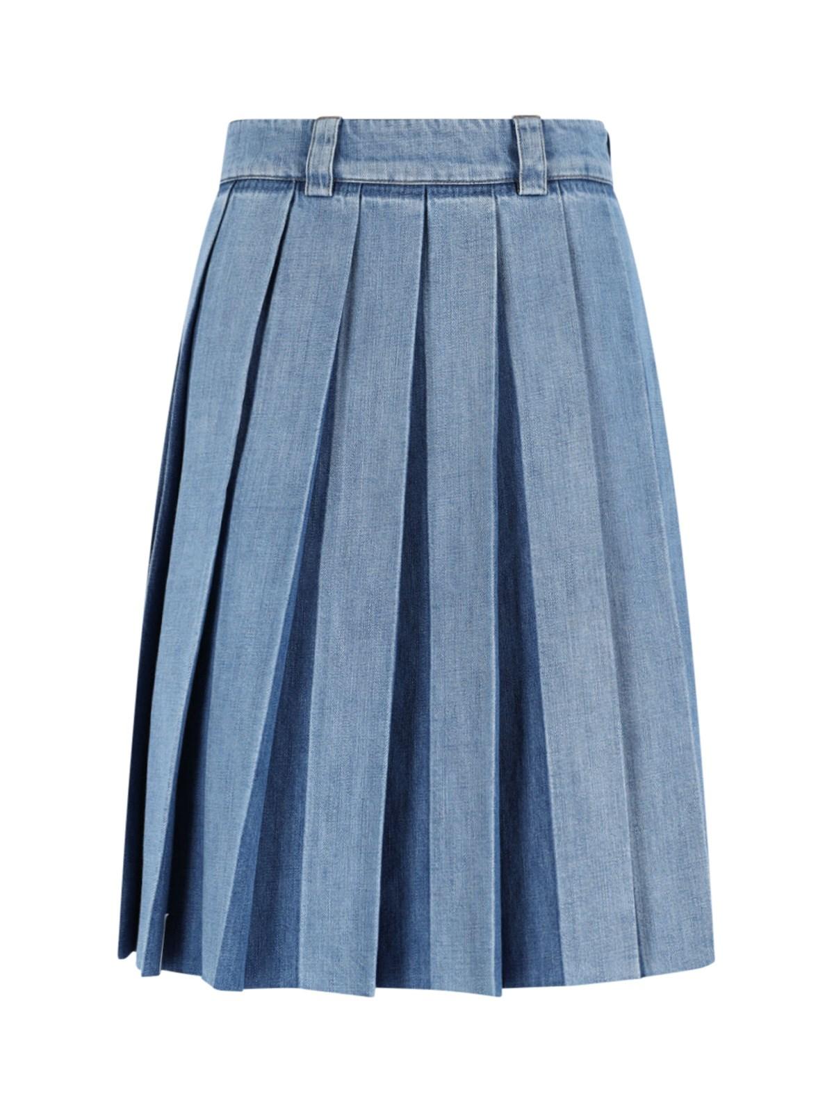miu miu denim midi skirt