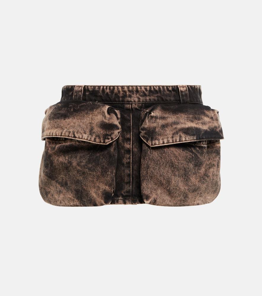 miu miu denim miniskirt