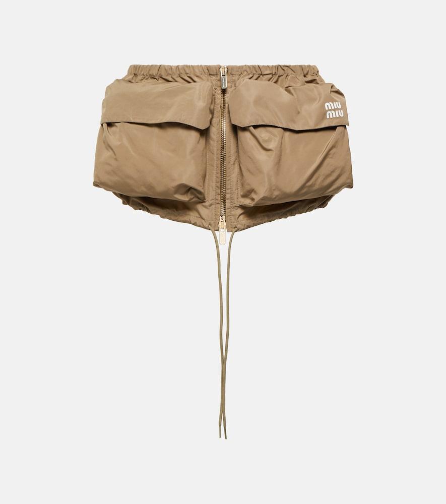 miu miu drawstring zip miniskirt