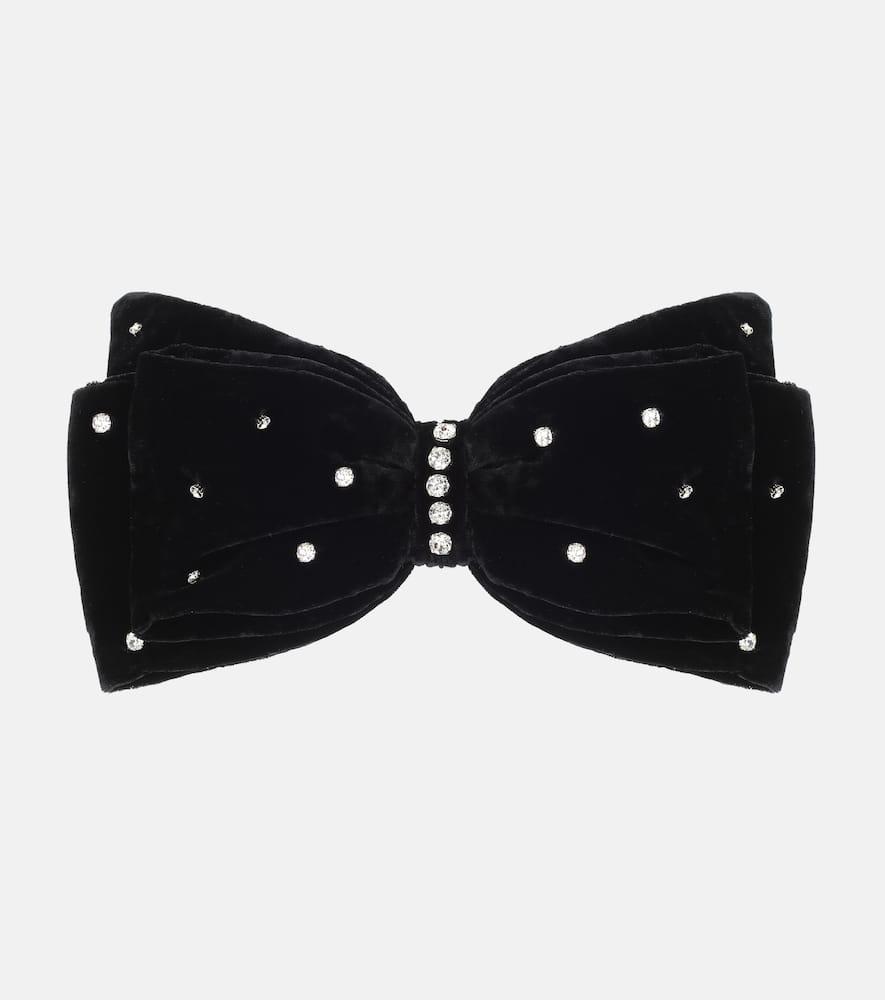miu miu embellished velvet bow barrette