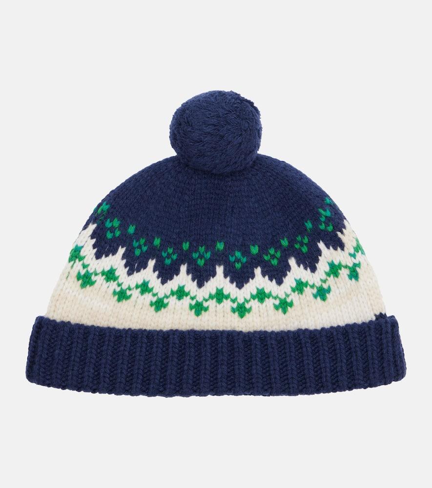 miu miu fair isle virgin wool beanie