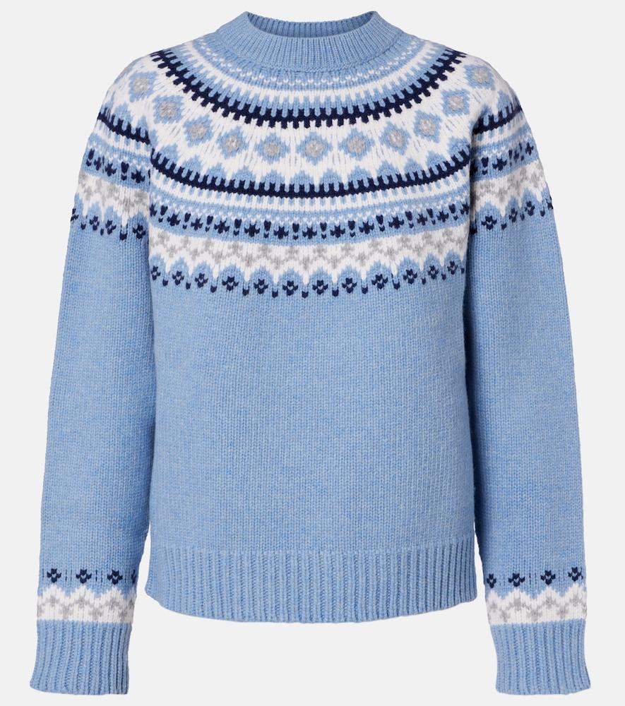 miu miu fair isle virgin wool jacquard sweater