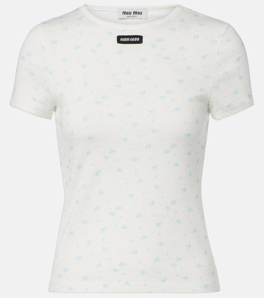miu miu floral cotton jersey t