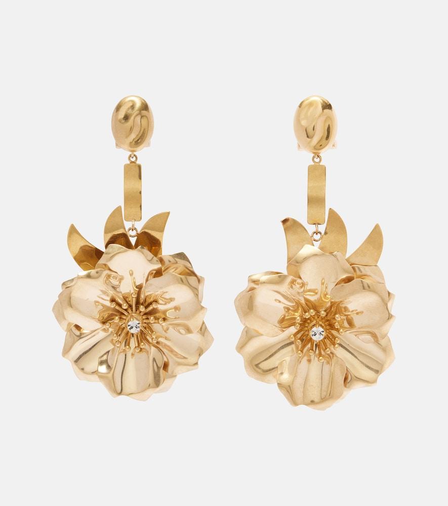 miu miu floral crystal-embellished drop earrings