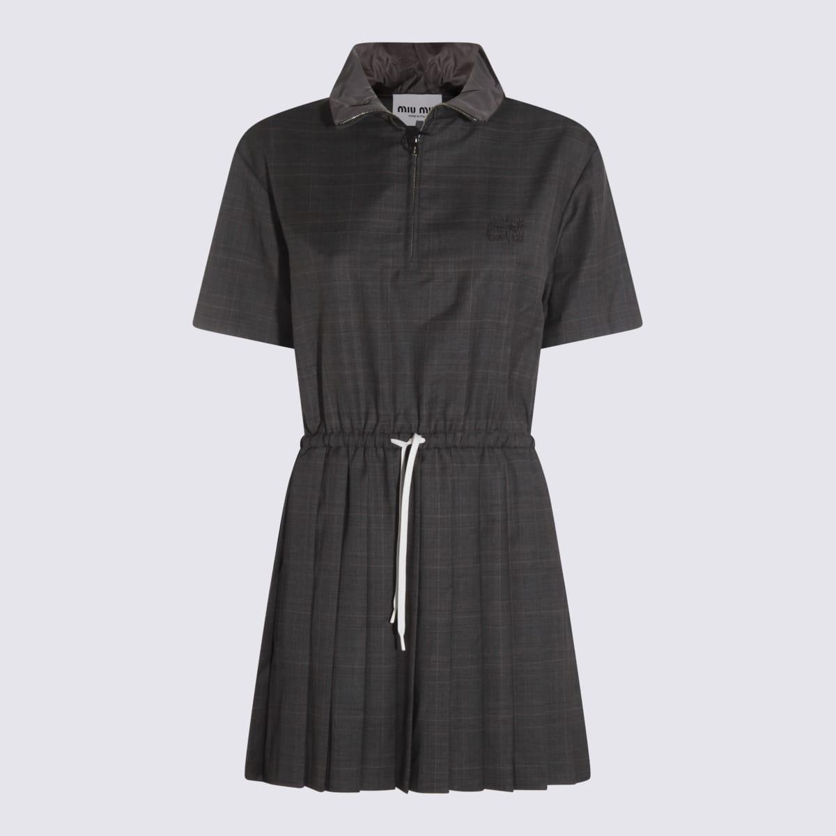 miu miu grey wool dress