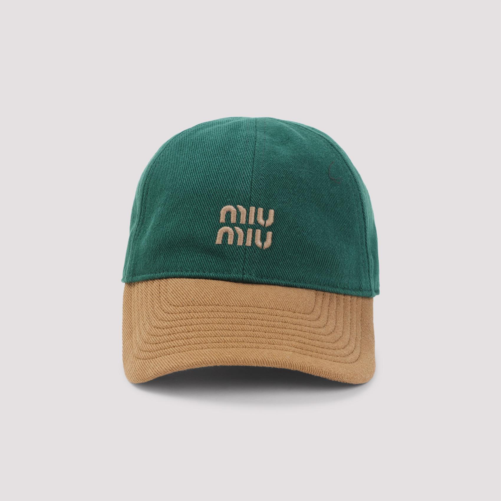miu miu hat green cotton - women
