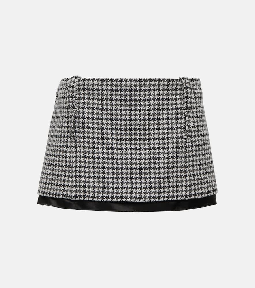 miu miu houndstooth wool miniskirt
