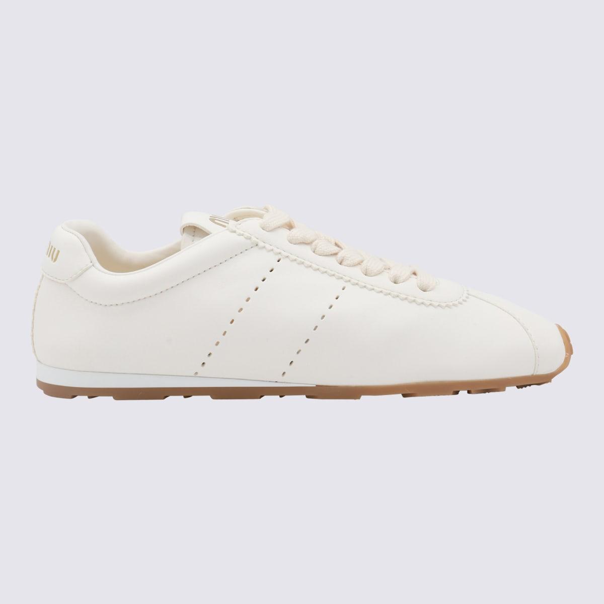 miu miu ivory leather sneakers