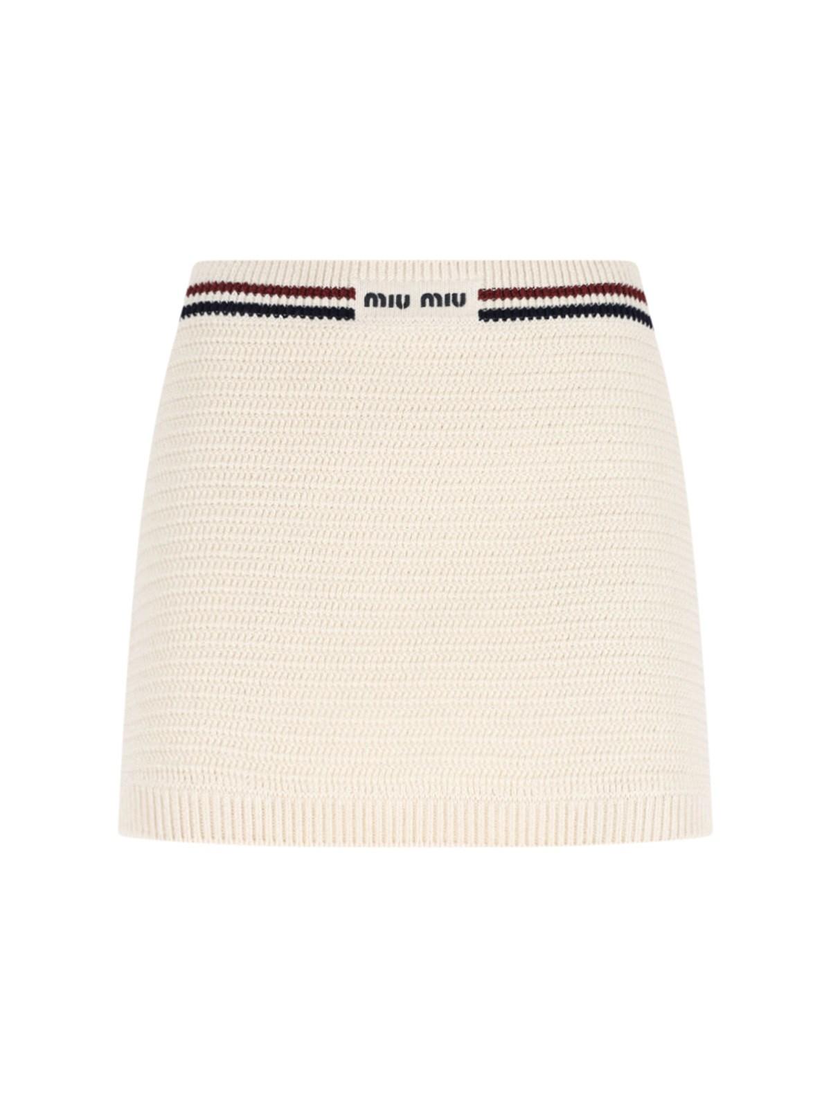 miu miu knitted mini skirt
