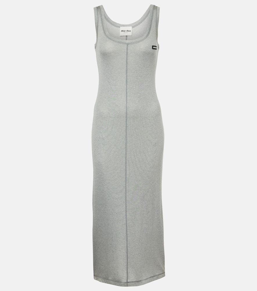 miu miu knitted silk midi dress