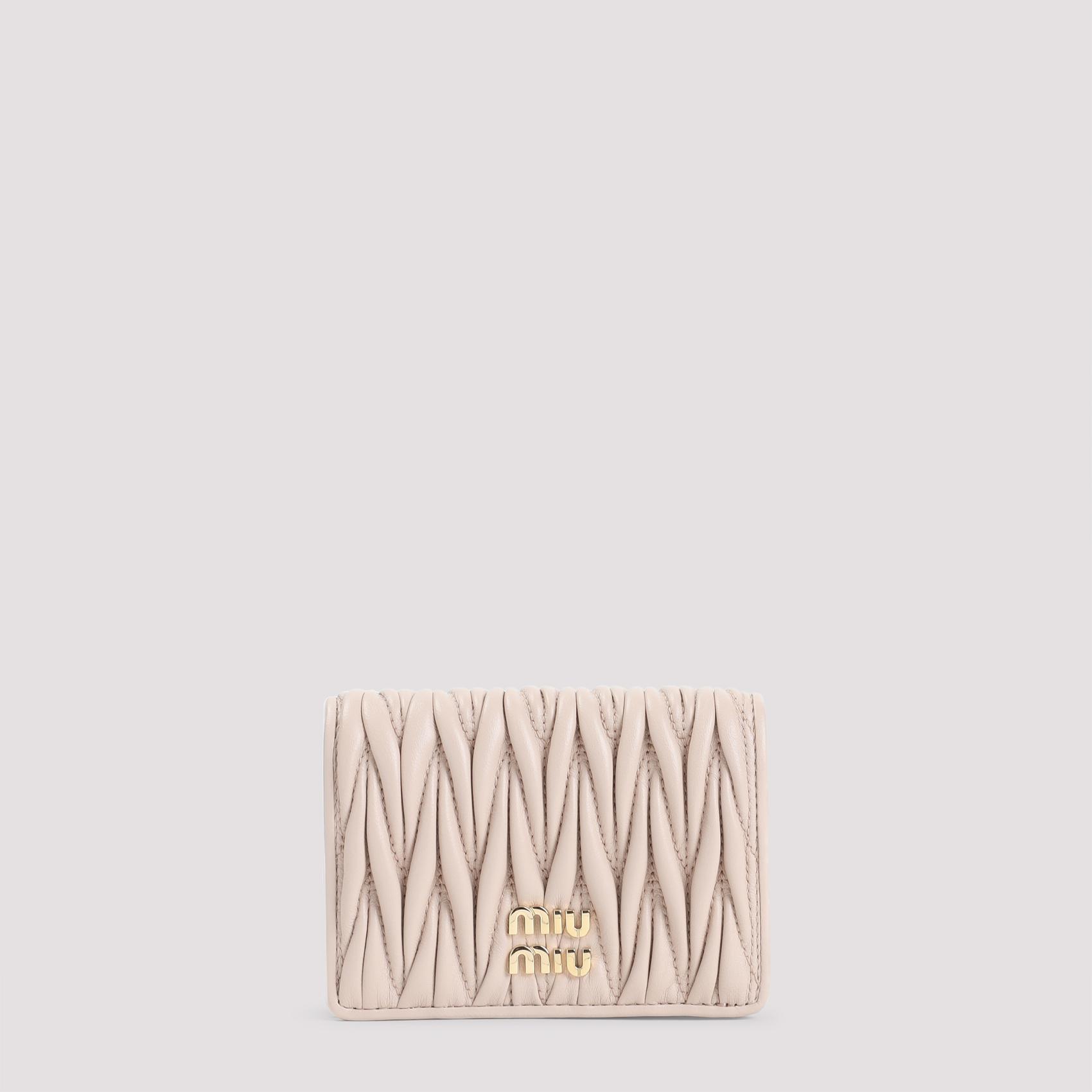 miu miu lamb leather wallet nude & neutrals smallleathergoods - women