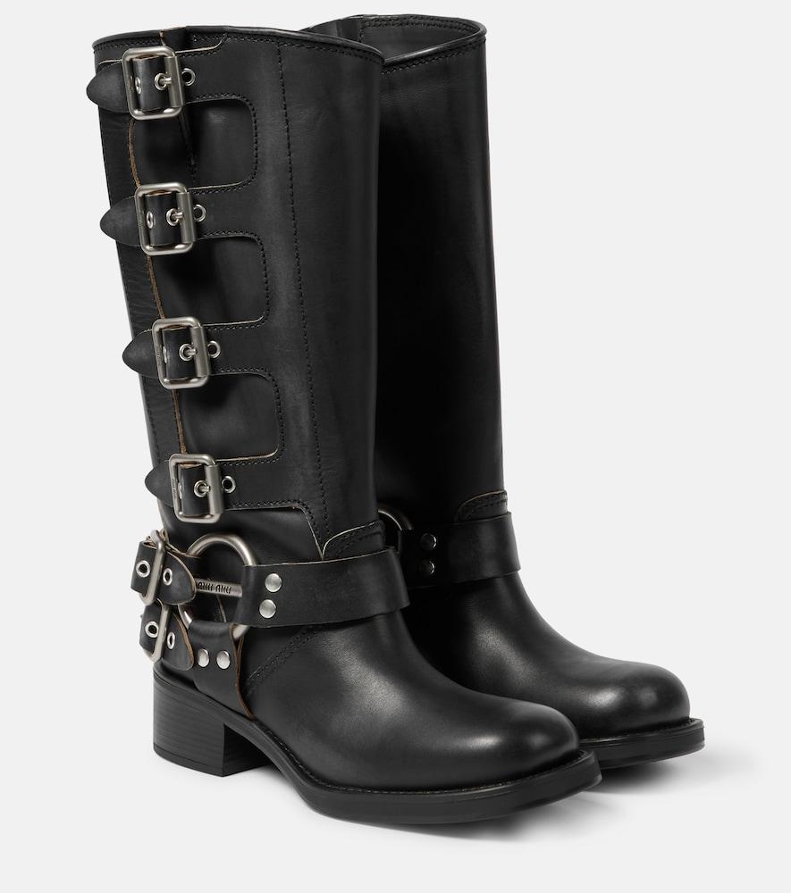 miu miu leather biker boots