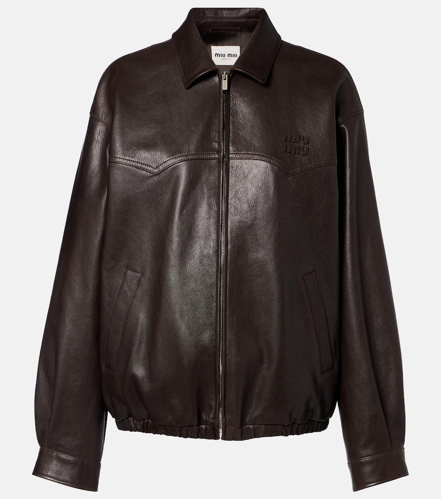 miu miu leather blouson jacket