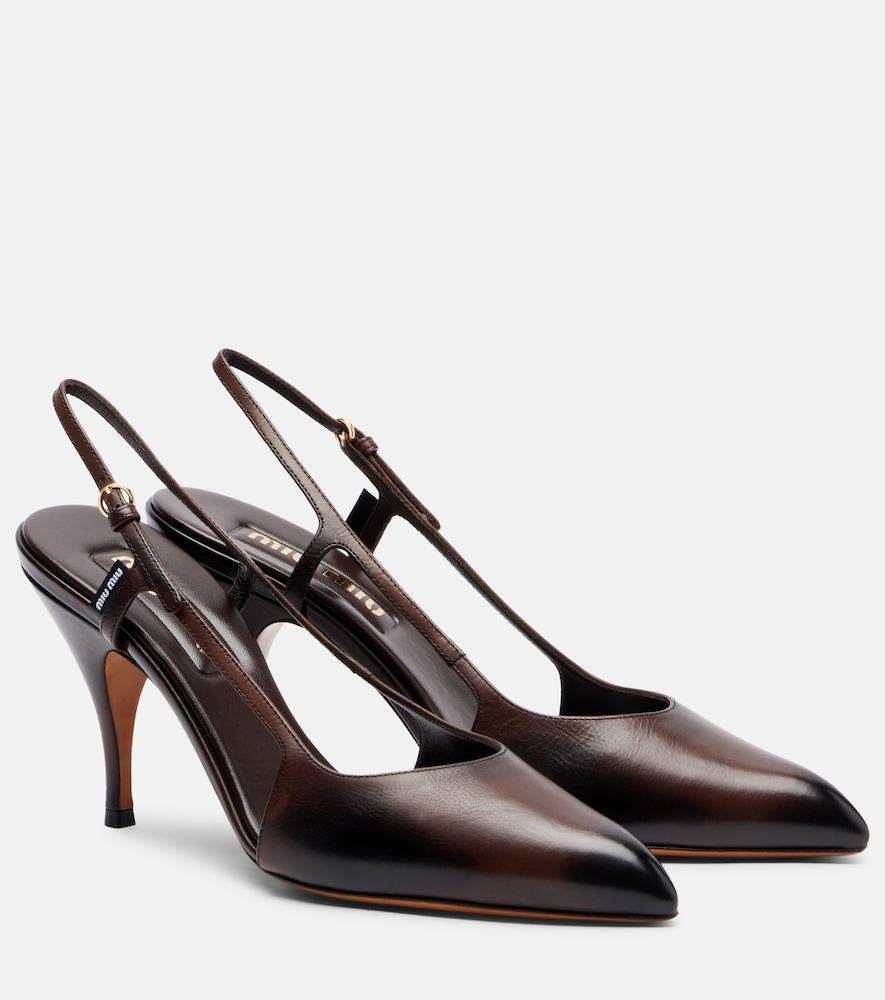 miu miu leather slingback pumps