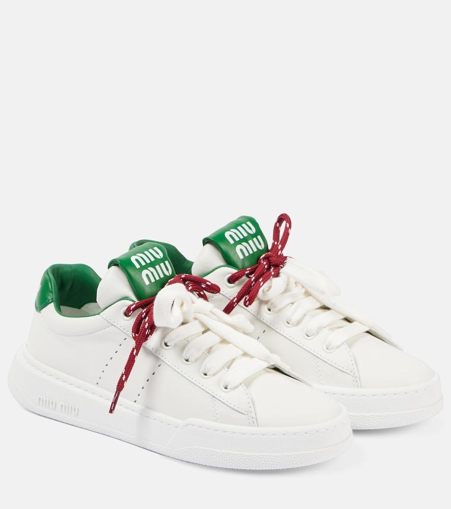 miu miu leather sneakers
