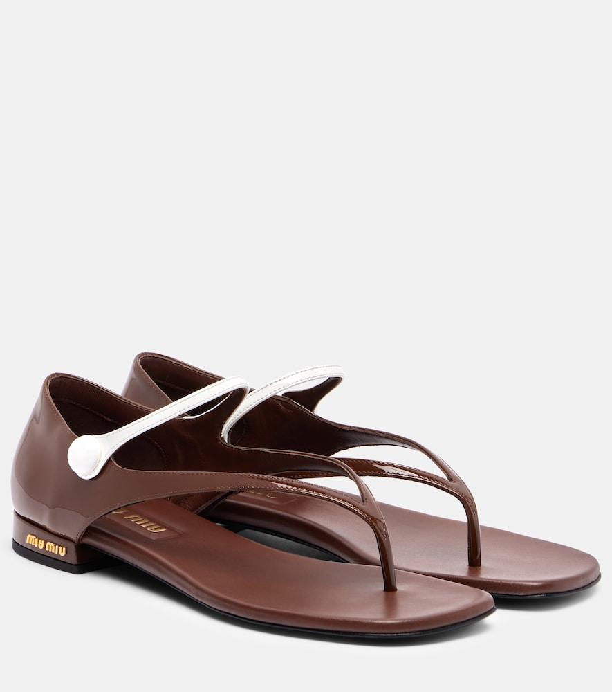 miu miu leather thong sandals