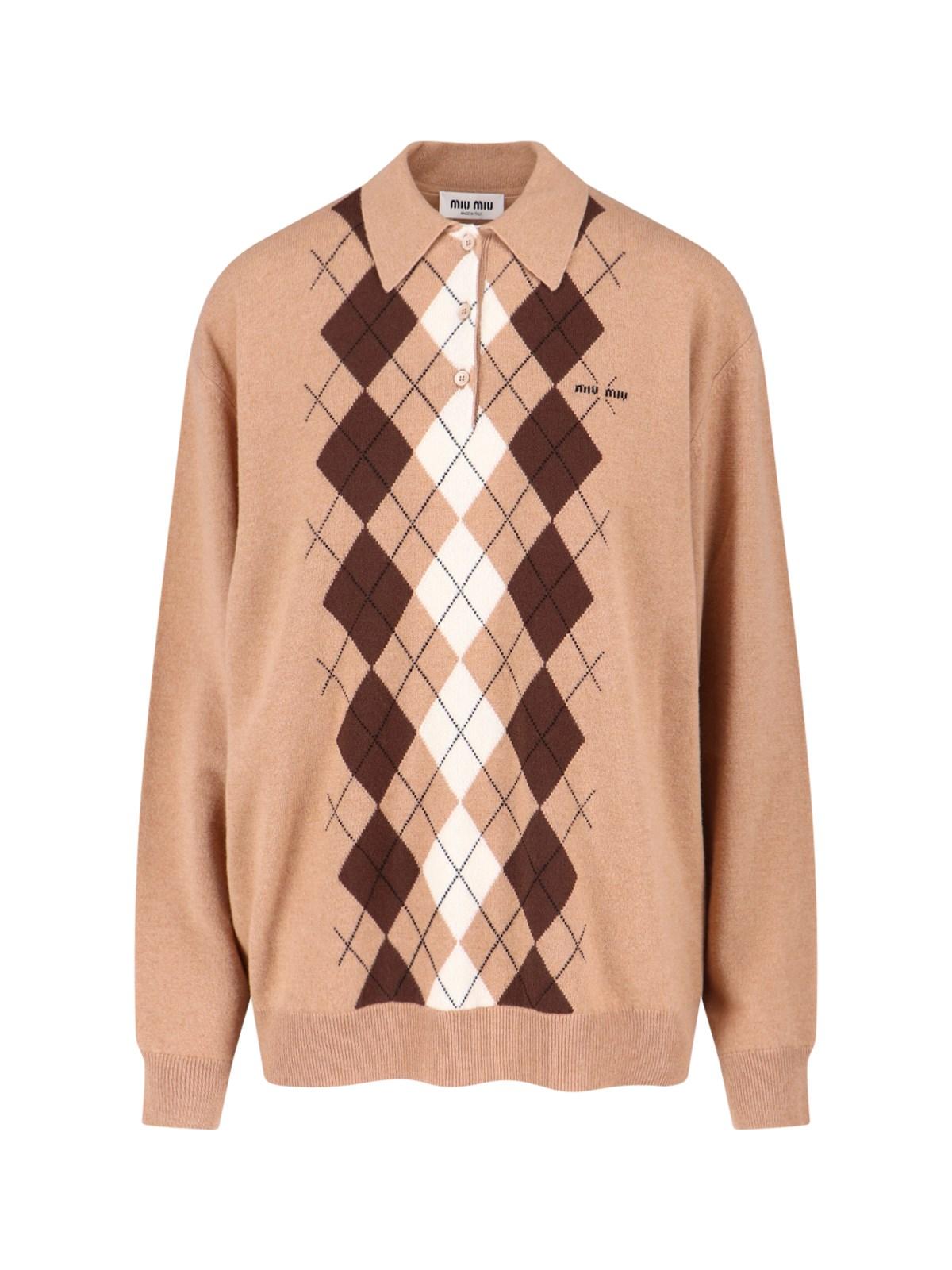 miu miu logo cashmere sweater