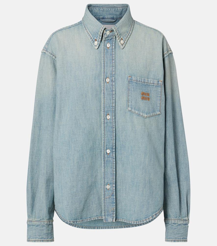 miu miu logo chambray shirt
