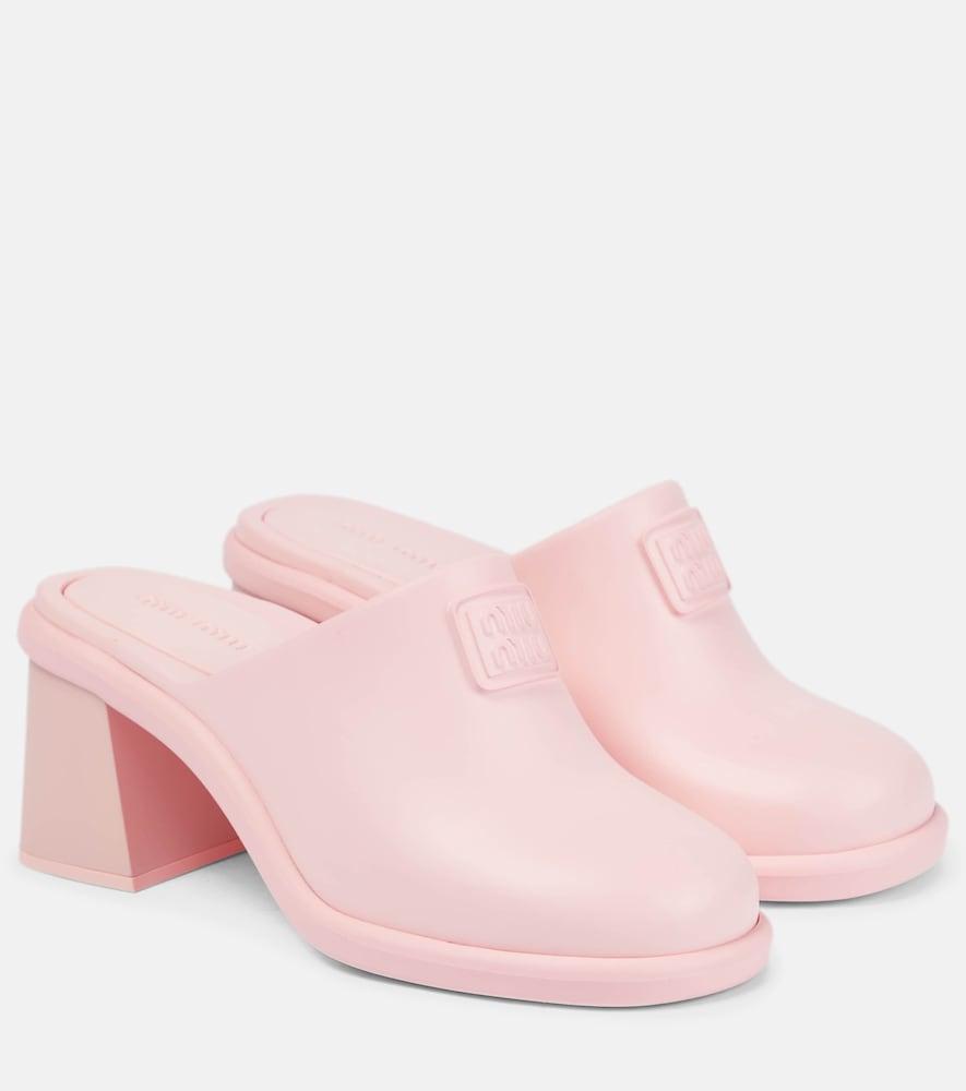 miu miu logo clogs