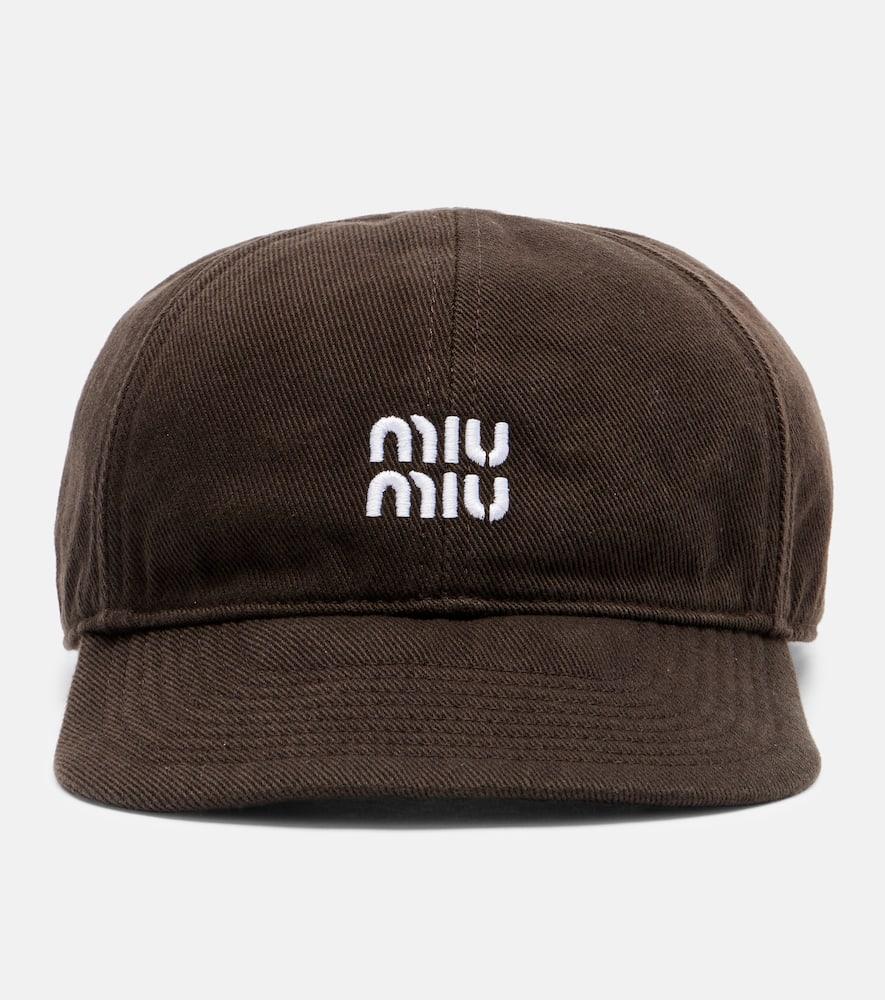miu miu logo cotton baseball cap