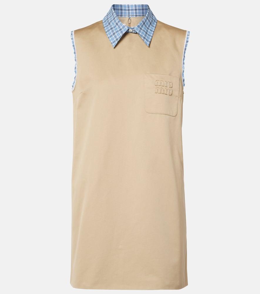 miu miu logo cotton minidress