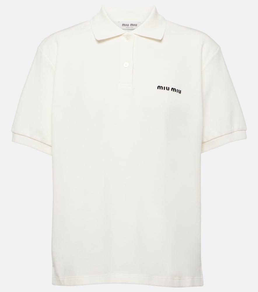 miu miu logo cotton piqué polo shirt