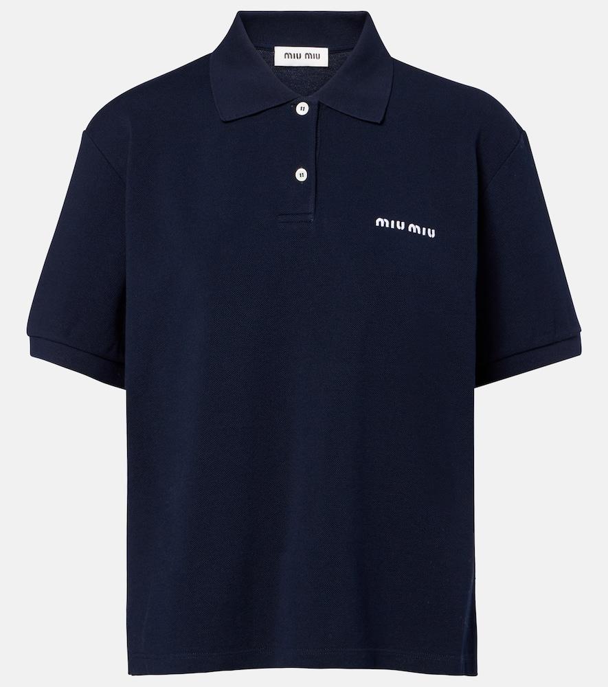 miu miu logo cotton piqué polo shirt