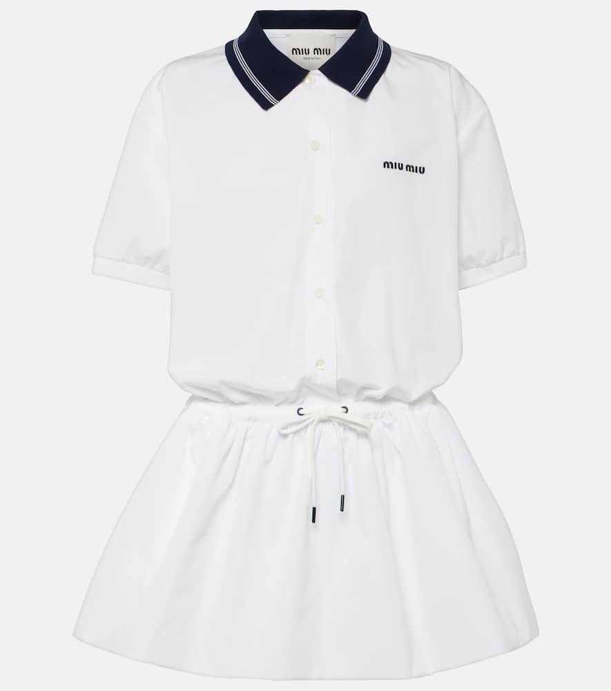 miu miu logo cotton polo dress