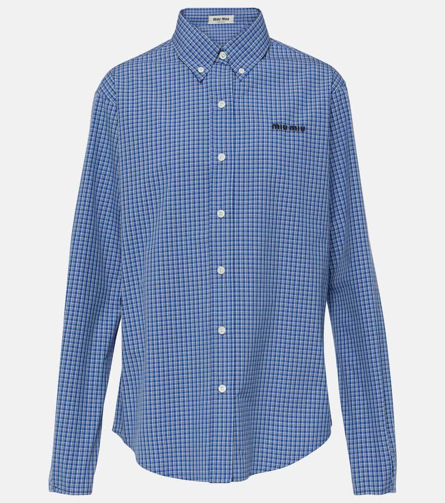 miu miu logo cotton poplin shirt