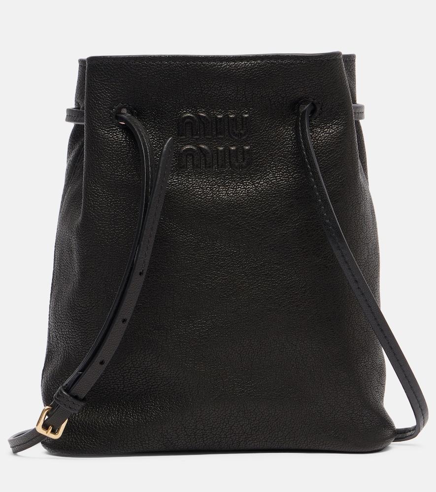 miu miu logo leather crossbody bag