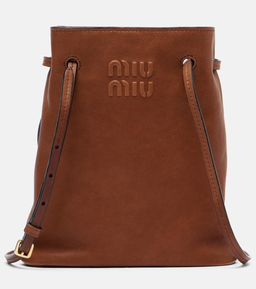 miu miu logo leather crossbody bag