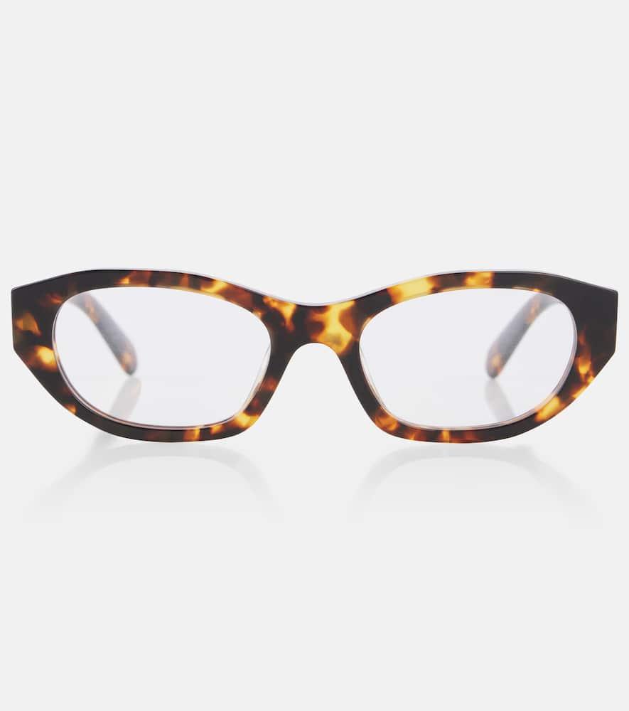 miu miu logo oval glasses