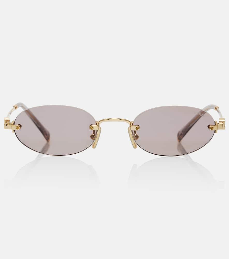 miu miu logo oval sunglasses