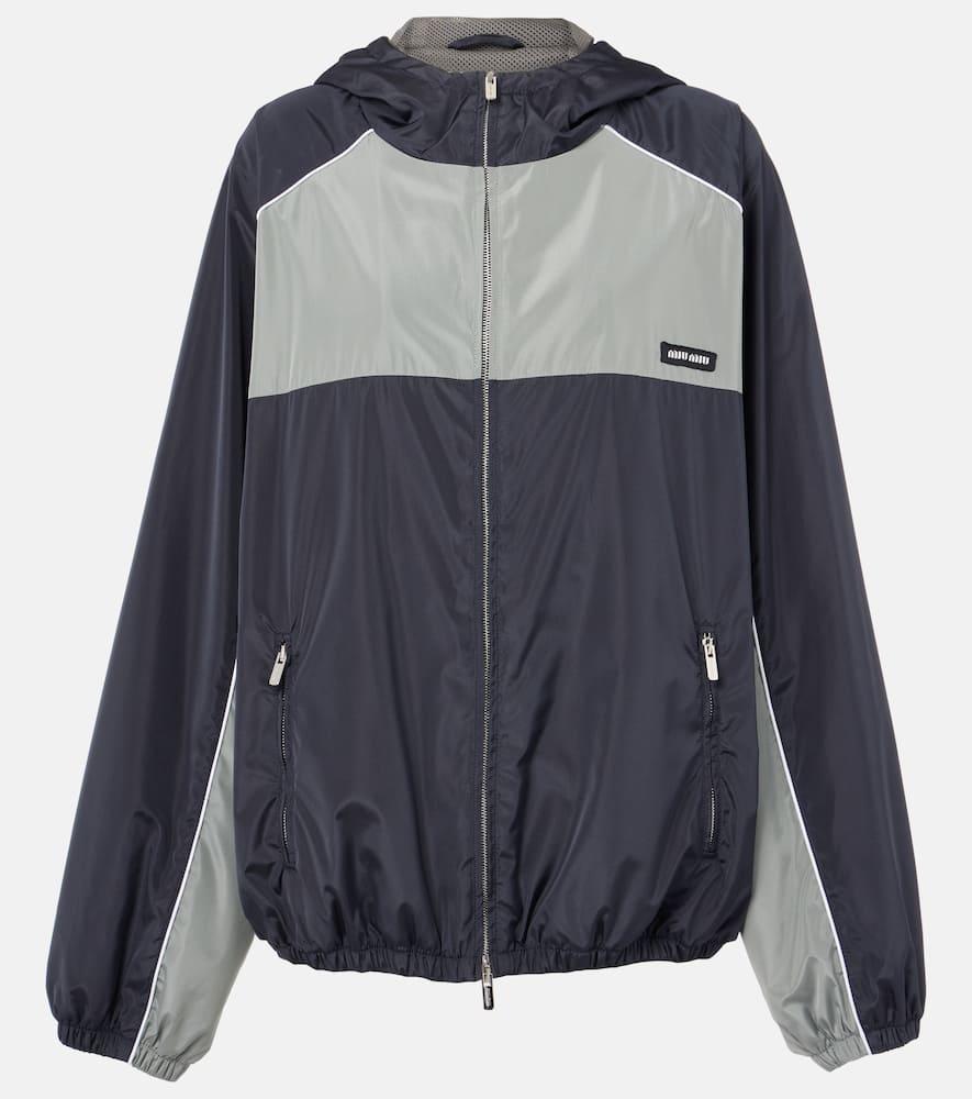 miu miu logo oversized track jacket