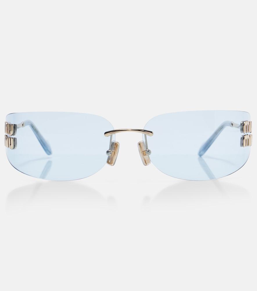 miu miu logo rectangular sunglasses