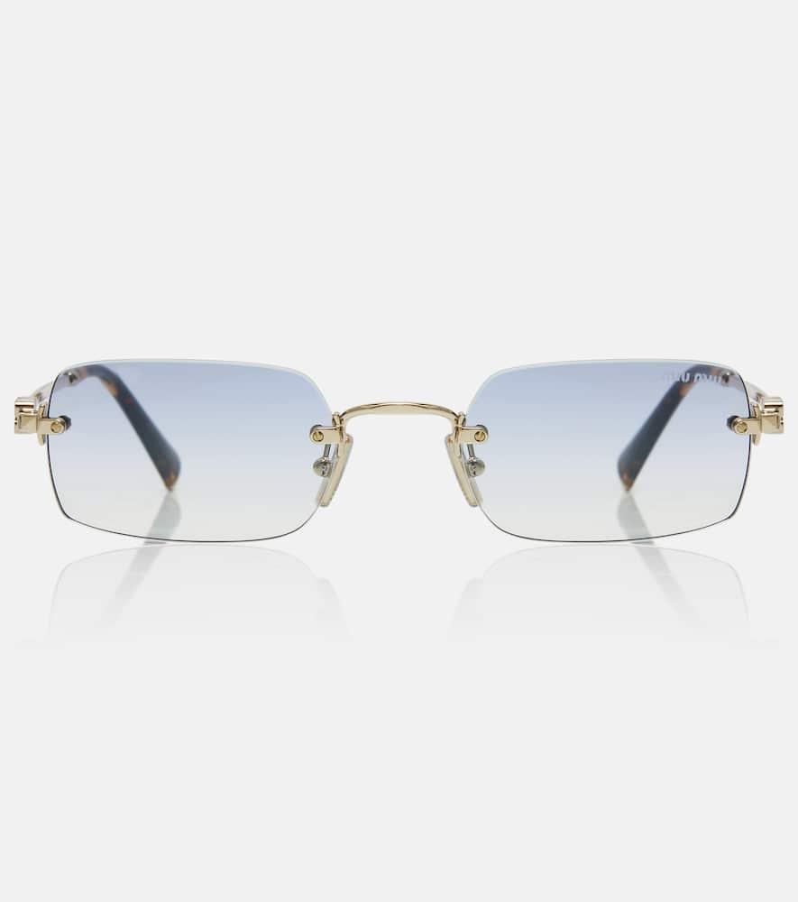 miu miu logo rectangular sunglasses
