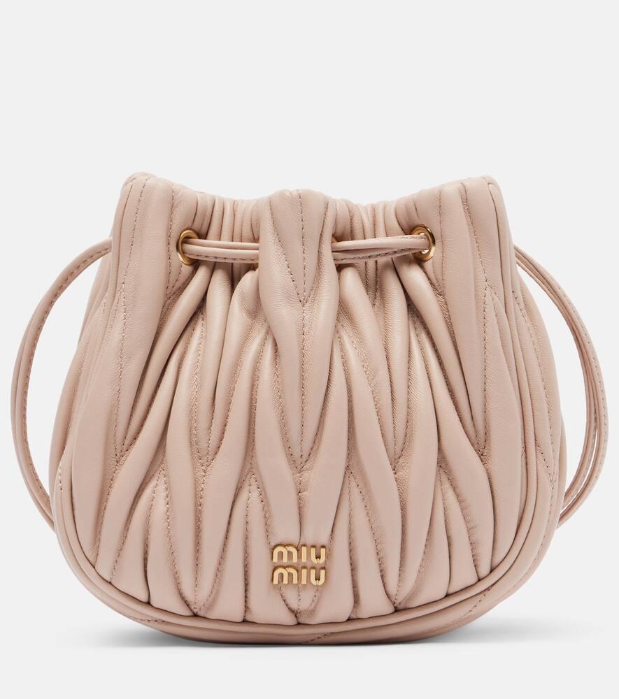 miu miu matelassé leather bucket bag
