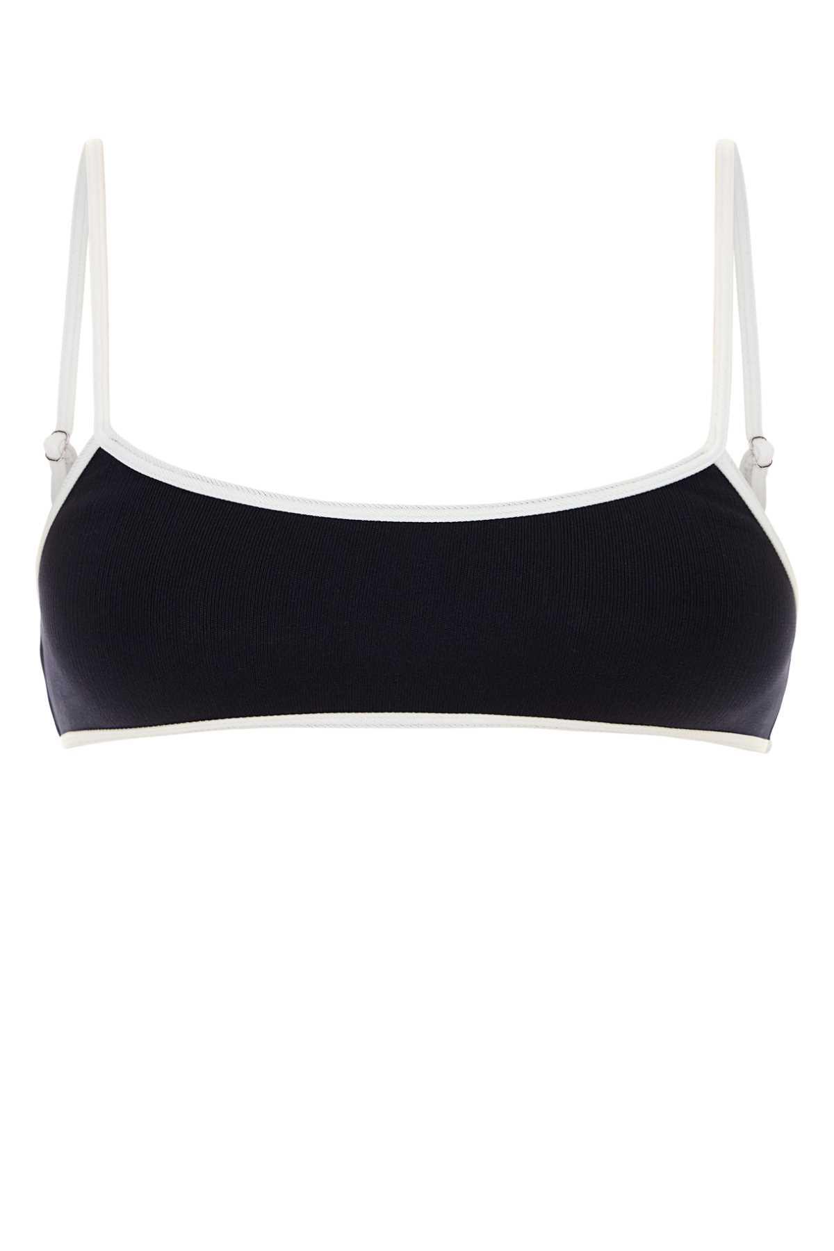 miu miu midnight blue stretch nylon bikini top