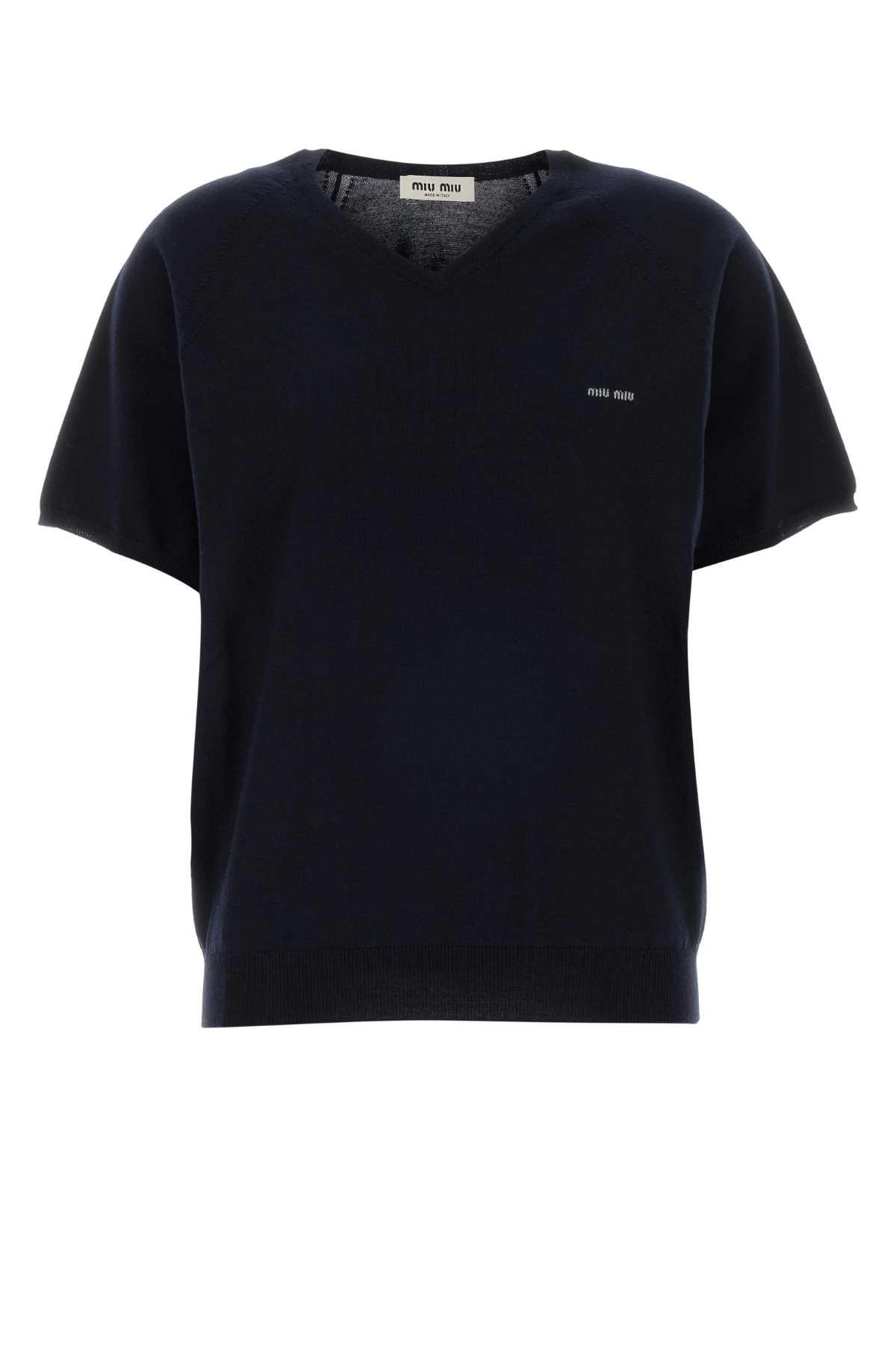 miu miu midnight blue wool sweater