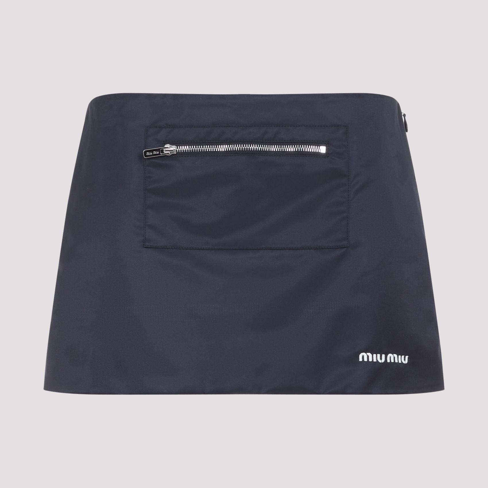 miu miu mini skirt blue polyamide - women