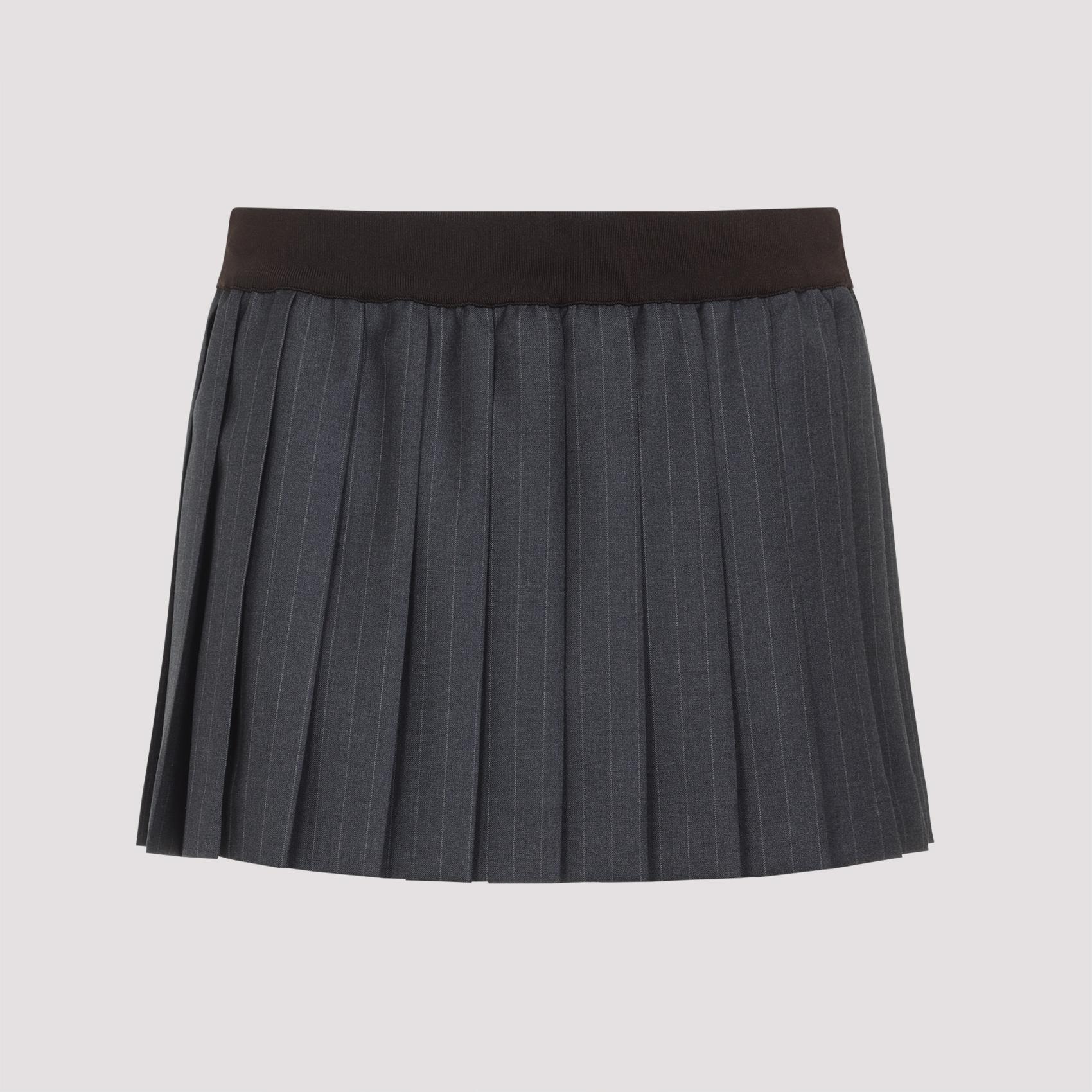 miu miu mini skirt grey virgin wool - women