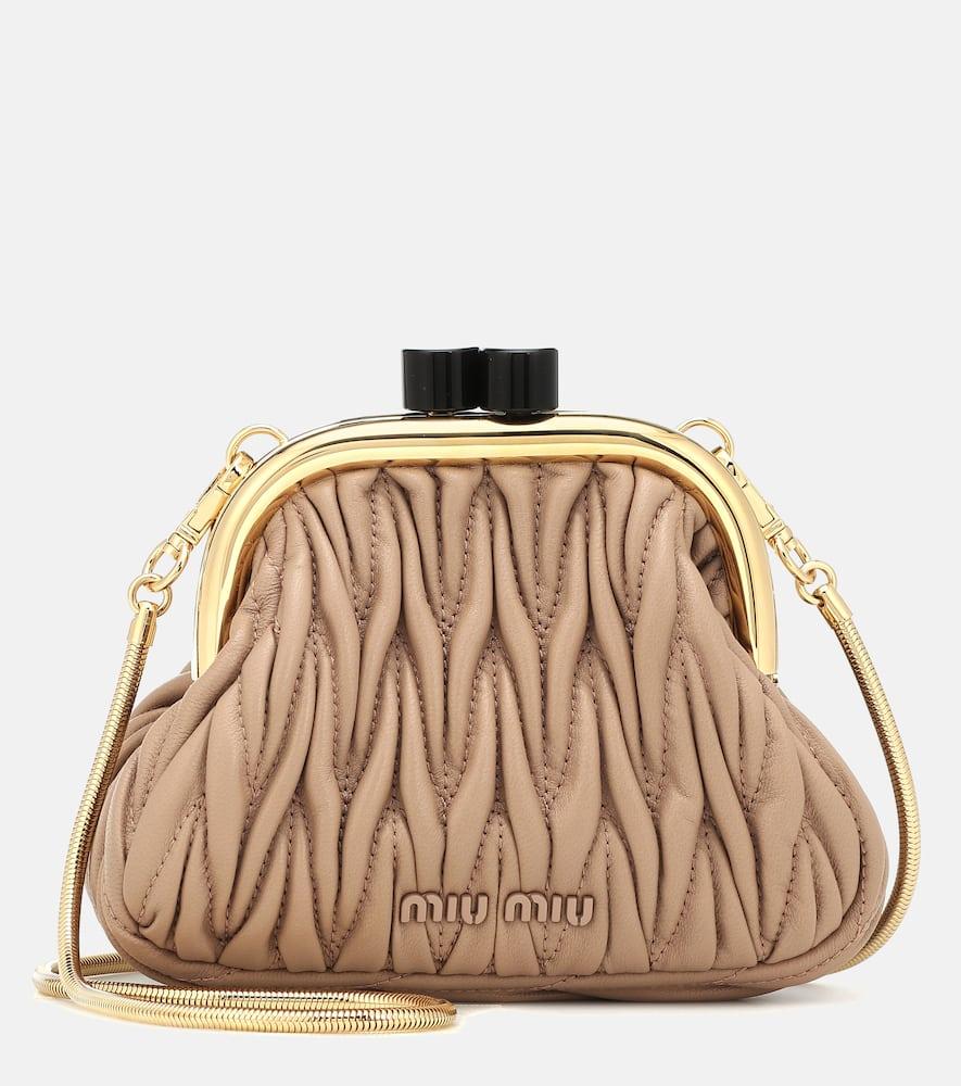 miu miu miu belle mini matelassé leather clutch